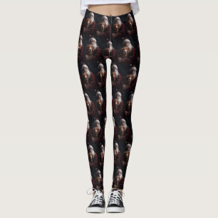 Leggings Nova Scotia Duck Toller Con Santa Claus Festividad