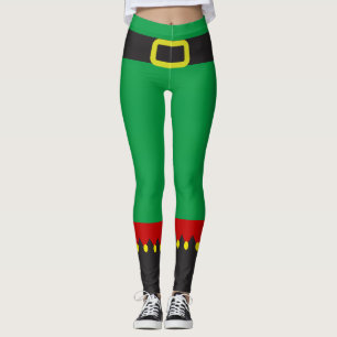 Leggings Novedad de Navidades rojos verdes de Elf