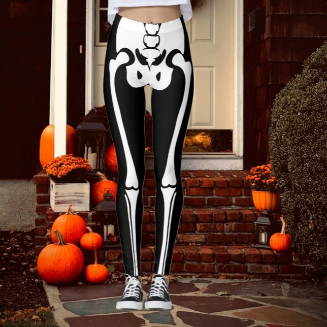 Leggings Novedad Fun Halloween Skeleton Legs (Novelty Fun Halloween Skeleton Legs Leggings from Ricaso. Halloween costume leggings)