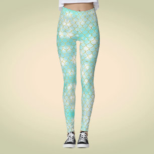 Leggings Novedad Patrón de escalas de la sirena de disfrace
