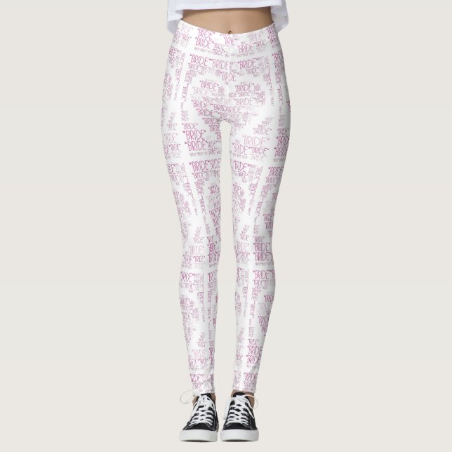 Leggings Novia Corazón Rosado Pants De Yoga Hechos A Mano G (Anverso)