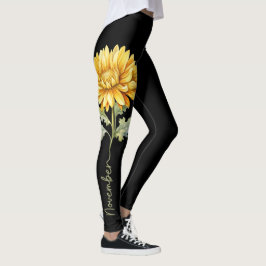 Leggings Noviembre Flor de Nacimiento, Chirsanthemum vibran