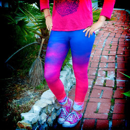 Leggings Nubes azules rojas y rosadas amanecer foto audaz m