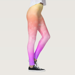 Leggings Nubes de sol Naranja amarillo rosado y púrpura pie