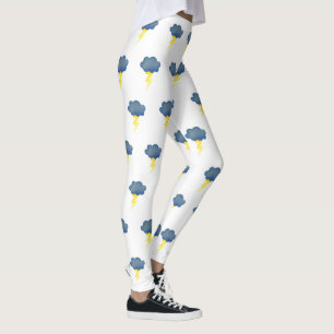 Leggings nubes de tormenta azules nubes iluminan las pierna