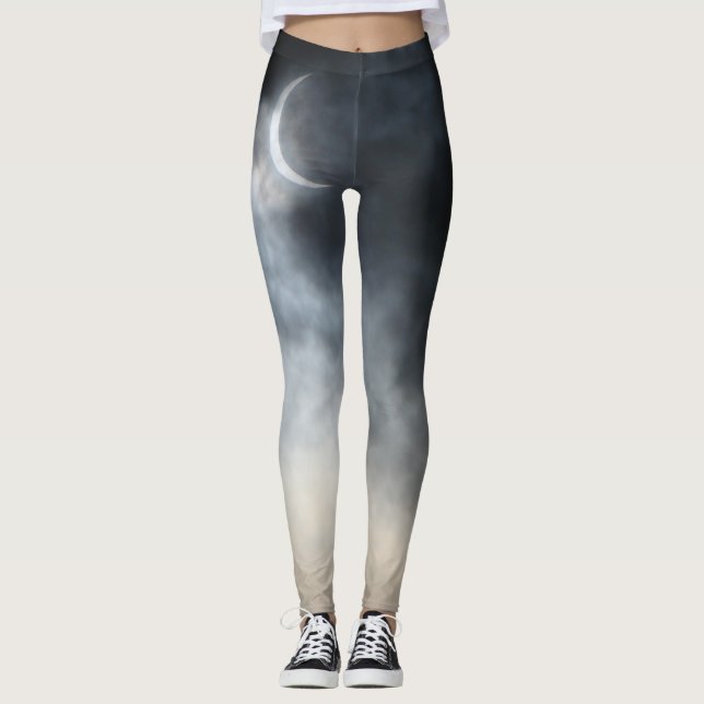 Leggings Nubes espeluznantes de tormenta del eclipse 2017 (Anverso)