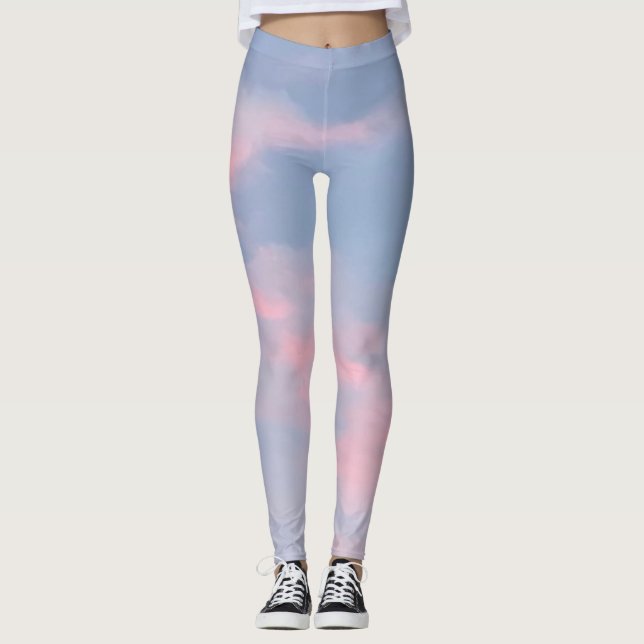Leggings Nubes rosadas de personalizable (Anverso)