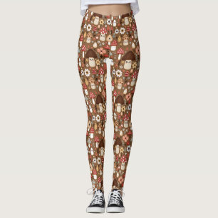 Leggings Núcleo de cabaña linda hongos y flores