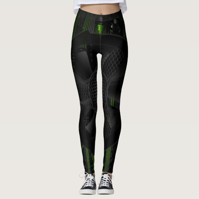 Leggings Núcleo de la computadora - Arte tecnológico (Anverso)