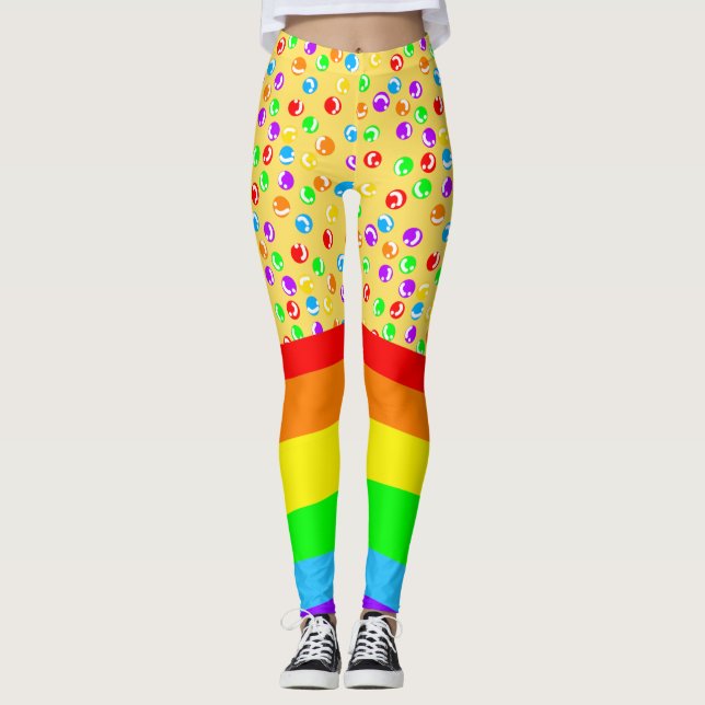 Leggings Núcleo de payaso y arcoiris (Anverso)