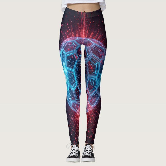 Leggings Núcleo digital: Explosión de la esfera energética  (Anverso)