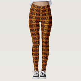 Leggings Nudo Dorado Dorado Ornate Impreso