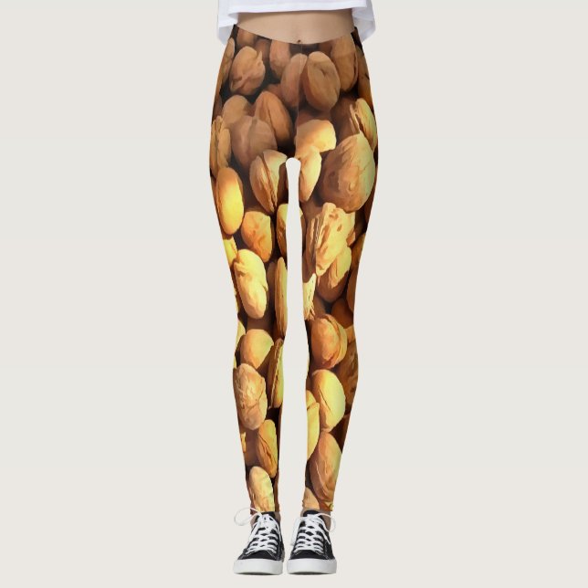 Leggings Nueces de nuez fresca Pintura hiperrealista (Anverso)