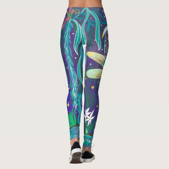 Leggings Nueva era Dragonfly Evil Eye Pond Lotus Willow Tre (Reverso)