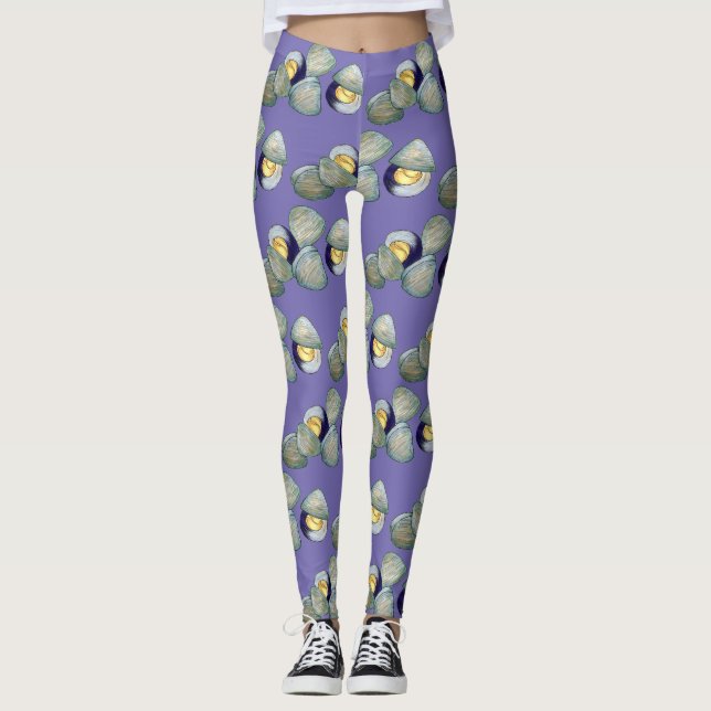 Leggings Nueva Inglaterra clama playa de Clambake en el mar (Anverso)