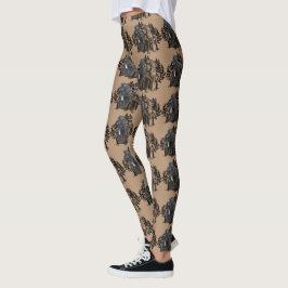 Leggings Nueva leyenda marrón y negro