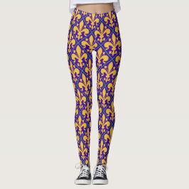Leggings Nueva Orleans Mardi Gras Fiesta Fleur de Lis
