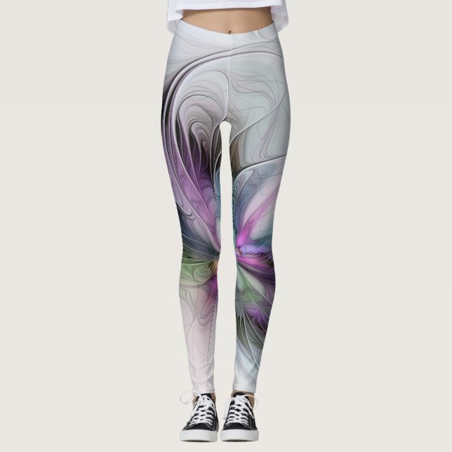 Leggings Nueva vida, colorida abstracción de fantasía artís (Anverso)