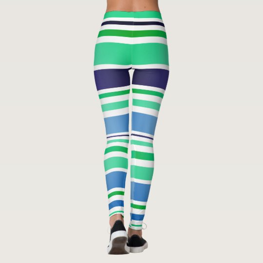 Leggings Nuevas polainas artísticas viejo-rayadas/verde