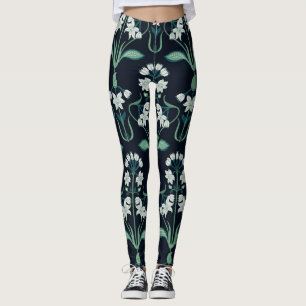 Leggings Nuevo arte floral, abstracto y sin fisuras.