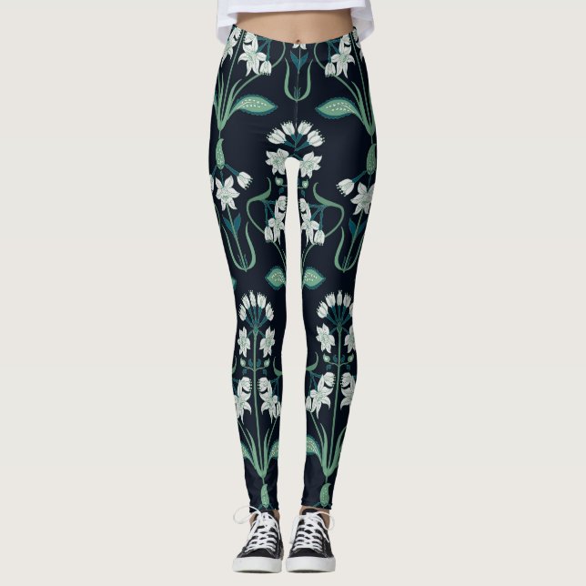 Leggings Nuevo arte floral, abstracto y sin fisuras. (Anverso)