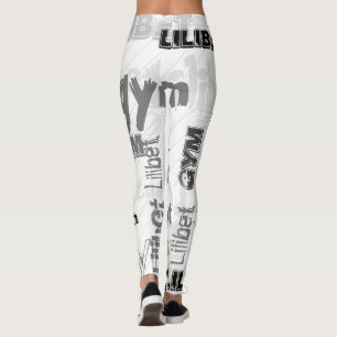 Leggings ¡NUEVO! Conejo Wordcloud GYM con nombre de moda