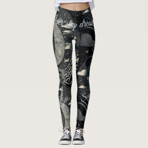 Leggings Nunca dejes de soñar, lunas y estrellas