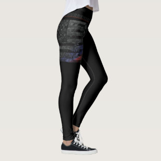 Leggings Nunca rendirse ante la bandera norteamericana negr