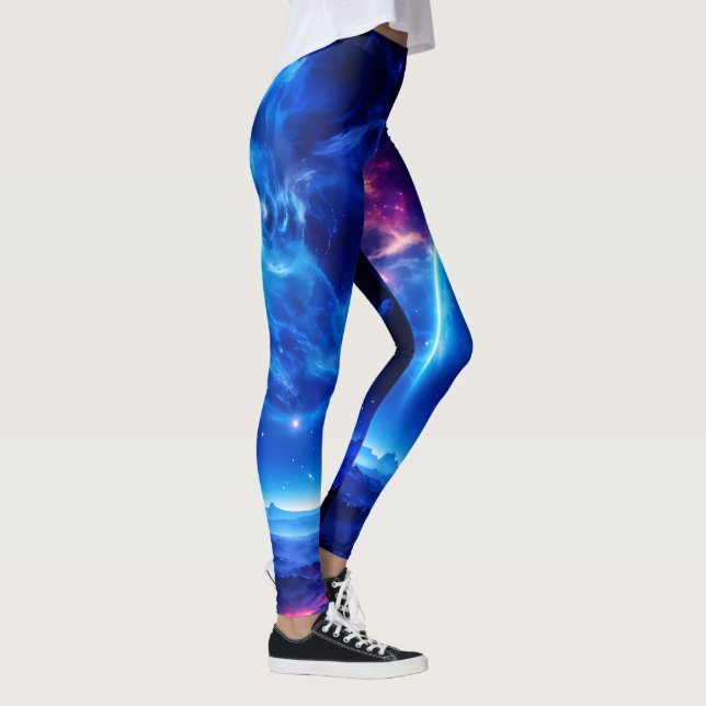 Leggings Oasis galáctico: Paisaje estelar de la nebulosa az (Derecha)