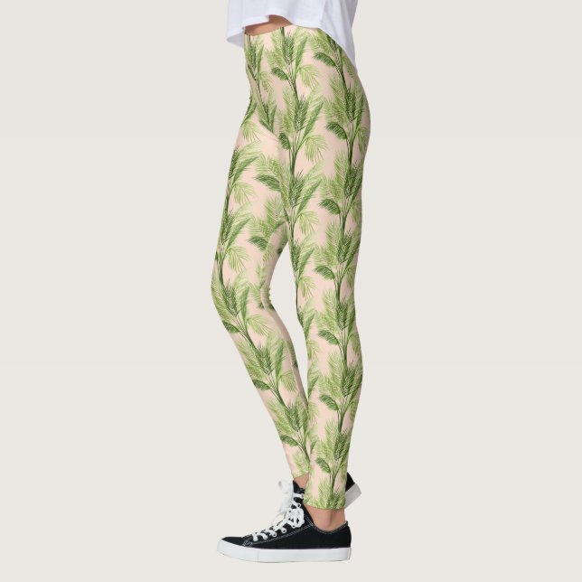 Leggings Oasis interior | Patrón de árbol de palmas (Izquierda)