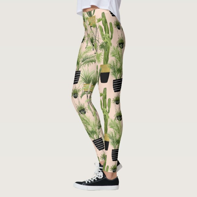 Leggings Oasis interior | Patrón de líneas de planta (Izquierda)
