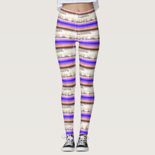 Leggings Obra abstracta MODERNA en azul-marrón claro