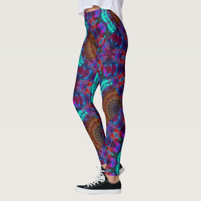 Leggings Obra abstracta MODERNA en mosaico-azul-marrón-rosa (Izquierda)