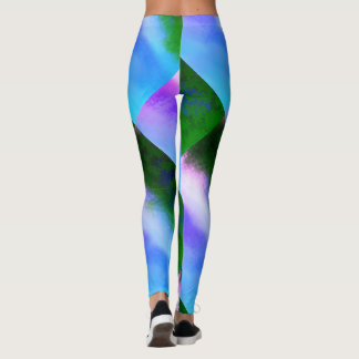 Leggings Obra abstracta MODERNA en mosaico azul-violeta-ver