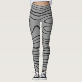 Leggings Obra abstracta MODERNA en profundo gris-negro- Ley