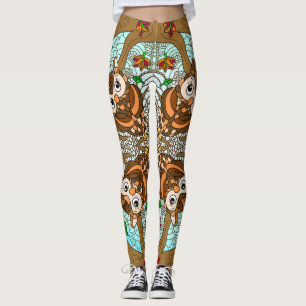 Leggings Obra de arte de la lechuza de mano Mandala