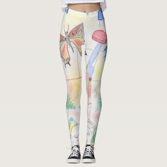 Leggings Obra de arte de niños personalizados, juguete de d (Anverso)