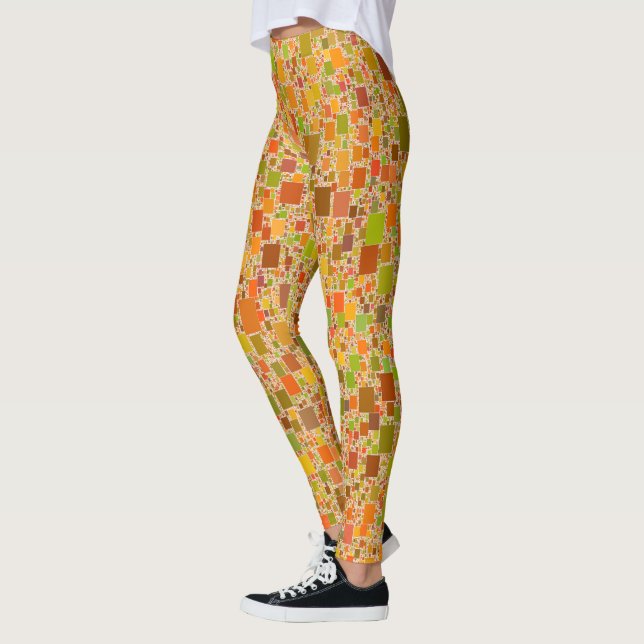 Leggings Obra de arte de resumen geométrico con mosaico de  (Izquierda)