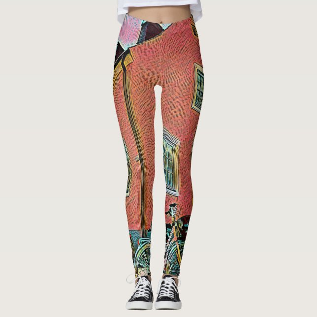 Leggings Obra de arte para ciclismo retro (Anverso)