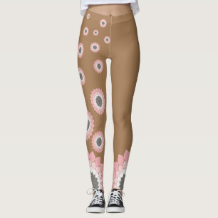 Leggings Obra de arte rosa de Mandala moderna de verano y p