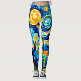 Leggings Obra inspirada en el surrealismo estrellado