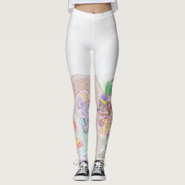 Leggings Obras de arte de niños personalizados, dos ratones