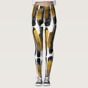 Leggings Obras de arte dorado: Resumen de oro y negro
