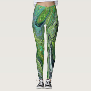 Leggings Obsesión 3 Piernas abstractas verdes silvestres