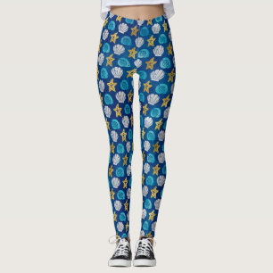 Leggings Ocean Beach Seasheles Starfish Blue Yoga