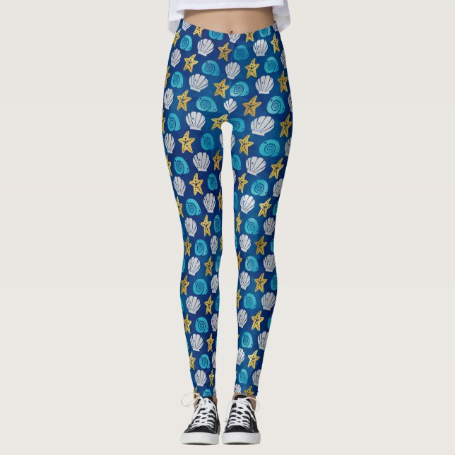 Leggings Ocean Beach Seasheles Starfish Blue Yoga (Anverso)