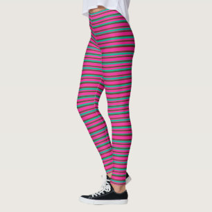 Leggings Océano marrón chocolate verde y rayado rosado