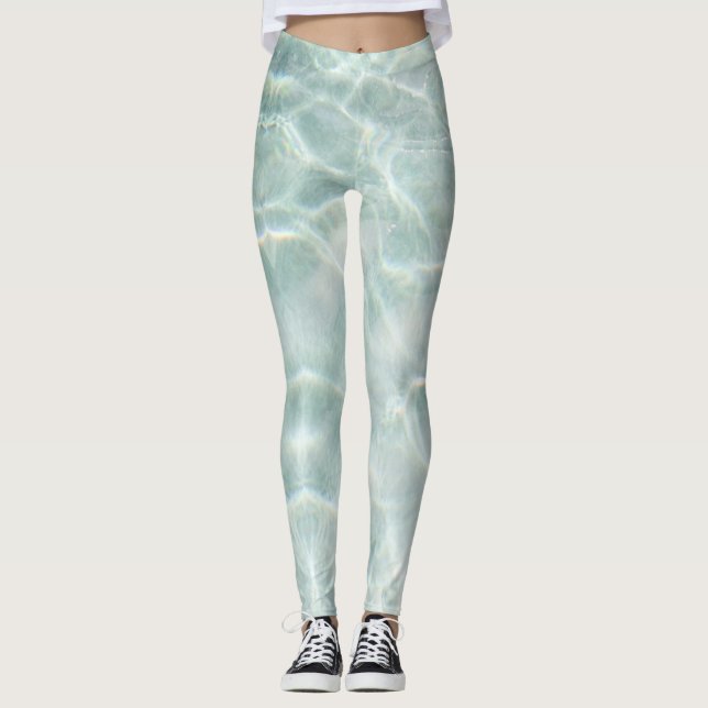 Leggings Océano moderno azul claro de calma (Anverso)