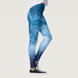 Leggings Océano - Olas azules oscuras