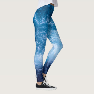Leggings Océano - Olas azules oscuras 